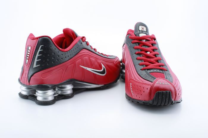 New Nike Shox R4 Shoes Black Red Black Swoosh