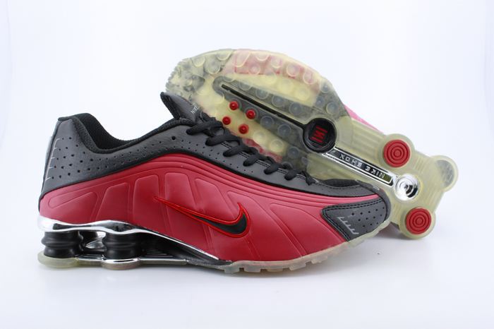 New Nike Shox R4 Shoes Black Red Swoosh - Click Image to Close