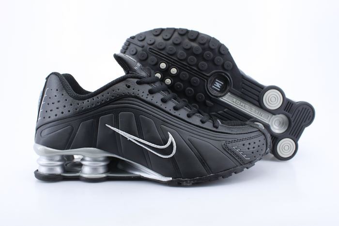 Nike Shox R4 Shoes Black White Air Cushion - Click Image to Close
