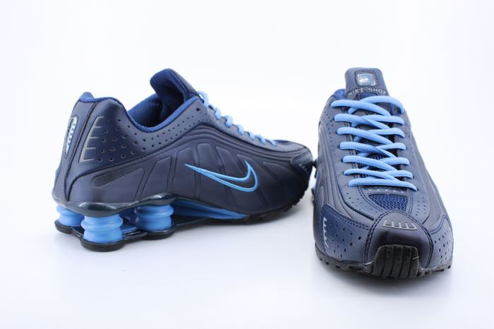 Nike Shox R4 Shoes Dark Blue Swoosh