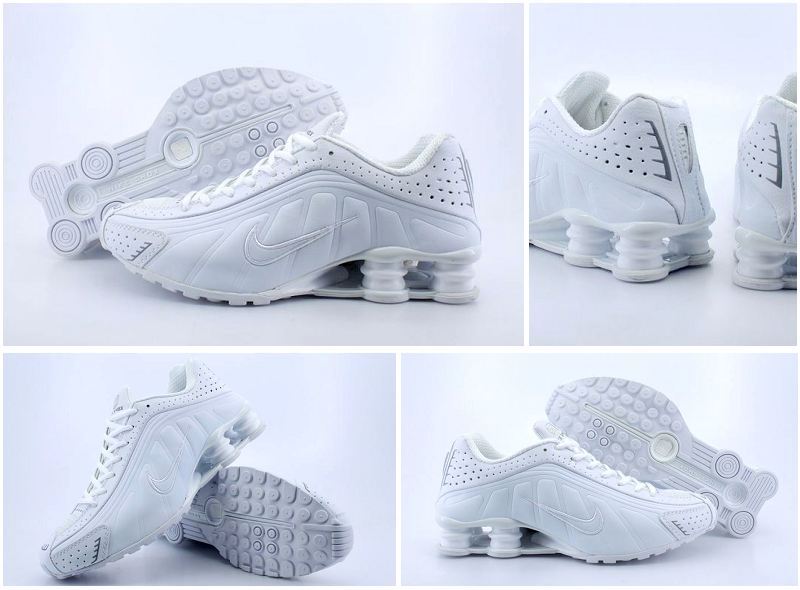 Women Nike Shox R4 Shoes All White - Click Image to Close