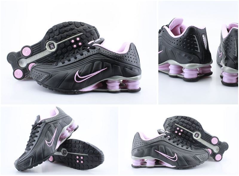 Women Nike Shox R4 Shoes Black Pink - Click Image to Close