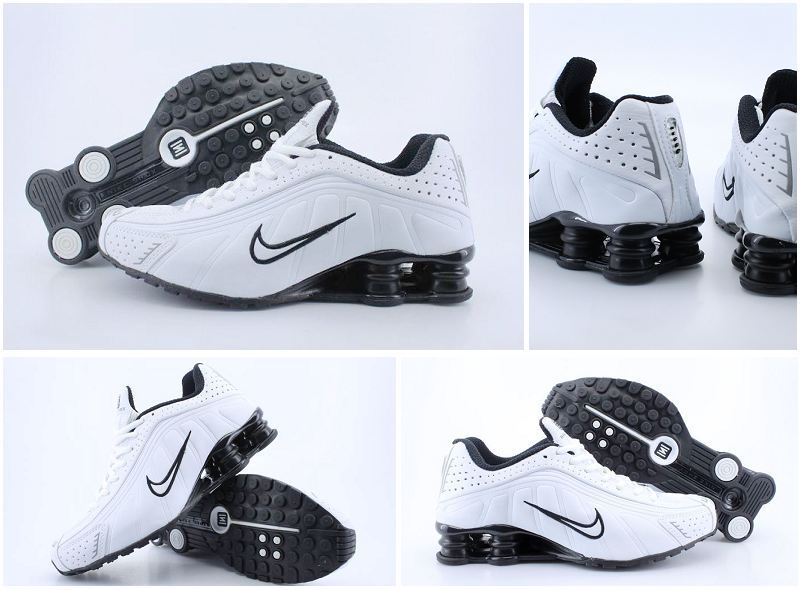 Women Nike Shox R4 Shoes White Black - Click Image to Close