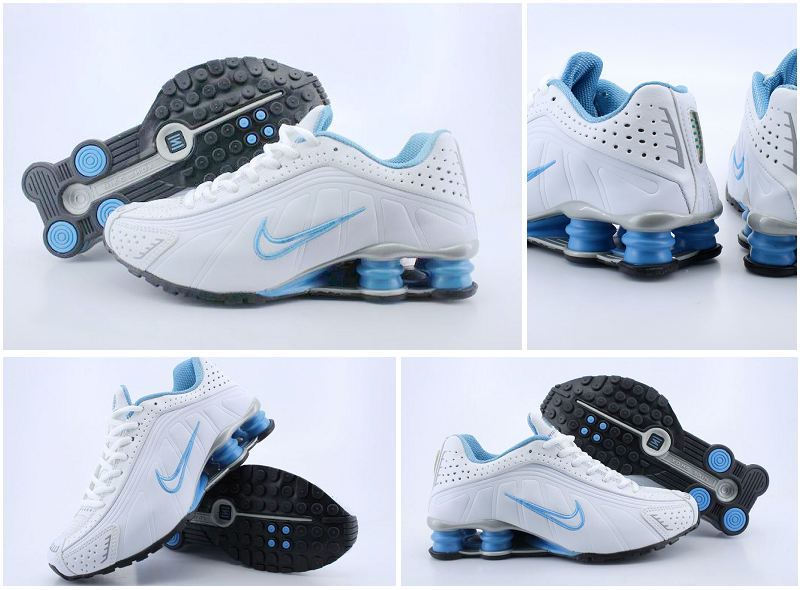 Women Nike Shox R4 Shoes White Blue