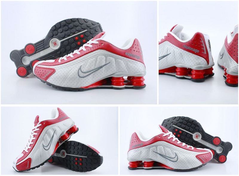 Women Nike Shox R4 Shoes White Red - Click Image to Close