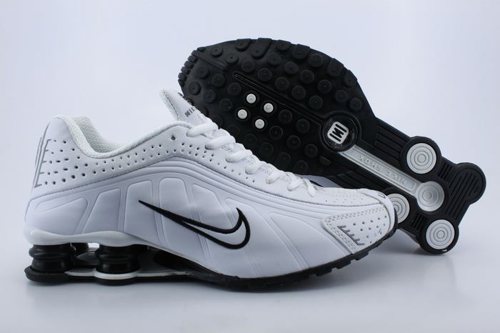 Nike Shox R4 Shoes White Black Air Cushion - Click Image to Close