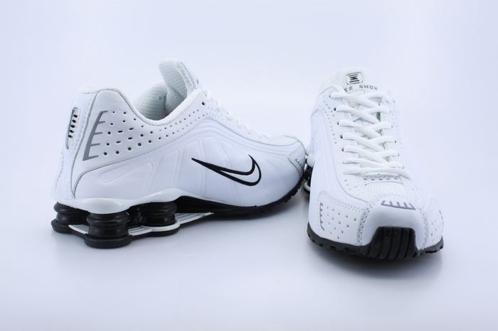 Nike Shox R4 Shoes White Black Air Cushion - Click Image to Close