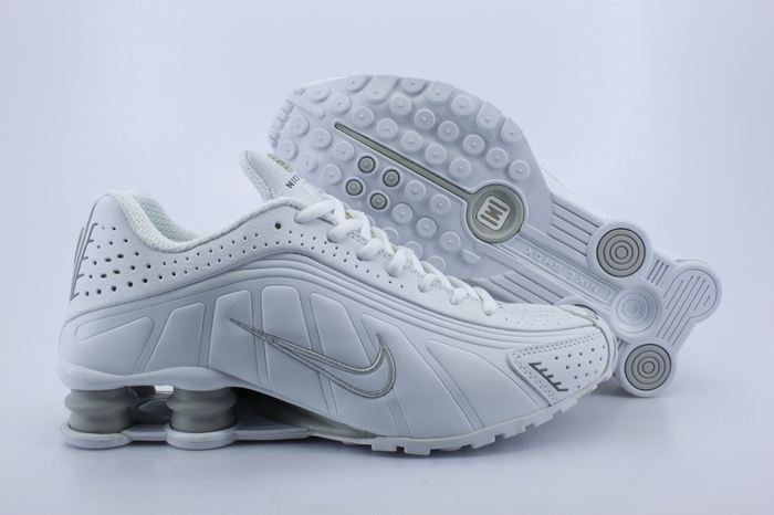 Nike Shox R4 Shoes White Grey - Click Image to Close