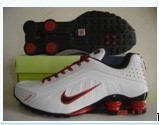 Nike Shox R4 Shoes White Red - Click Image to Close