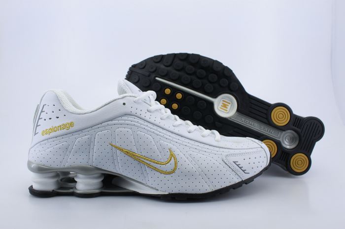 Nike Shox R4 Shoes White Yellow Swoosh