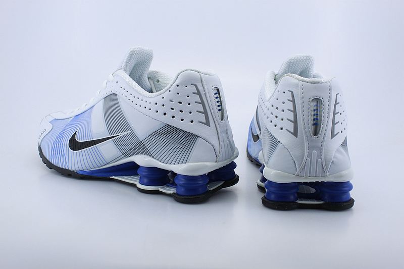 Nike Shox R4H White Blue Grey Shoes - Click Image to Close