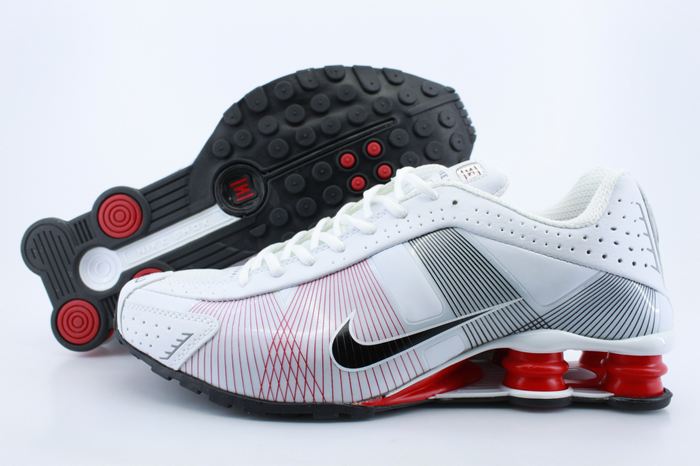 Nike Shox R4H White Red Grey Shoes - Click Image to Close