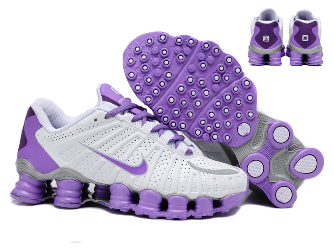 Women Shox TL3 White Purple Shoes