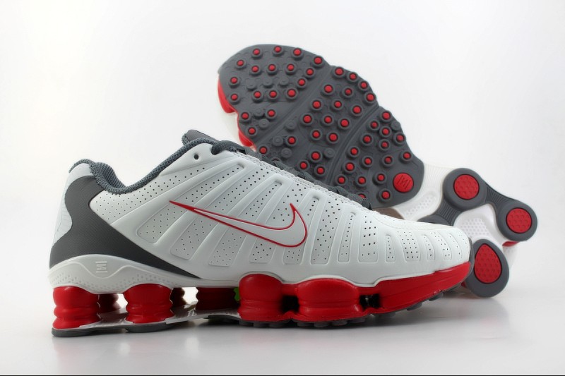 Nike Shox TLX Shoes White Grey Red - Click Image to Close