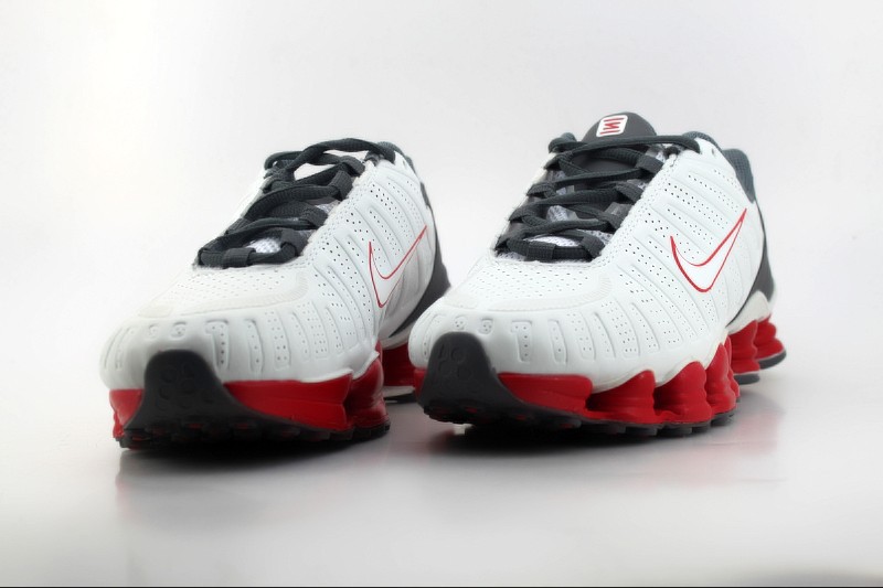 Nike Shox TLX Shoes White Grey Red - Click Image to Close