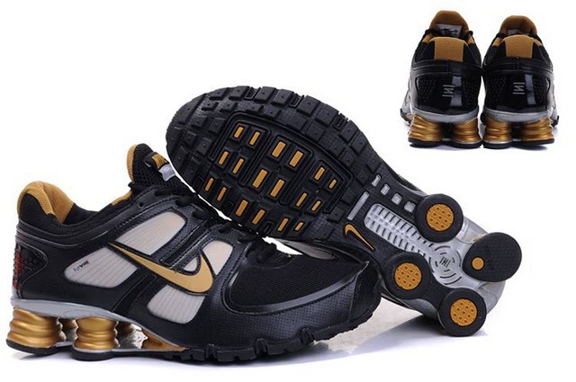 Nike Shox Turbo Shoes Black Grey Gold - Click Image to Close