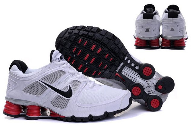 Nike Shox Turbo Shoes White Grey Black Red - Click Image to Close