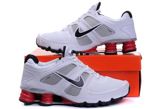 Nike Shox Turbo Shoes White Grey Black Red - Click Image to Close