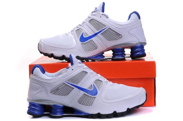 Nike Shox Turbo Shoes White Grey Blue