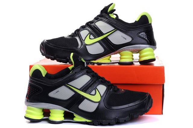 Nike Shox Turbo Shoes White Grey Green Air Cushion - Click Image to Close