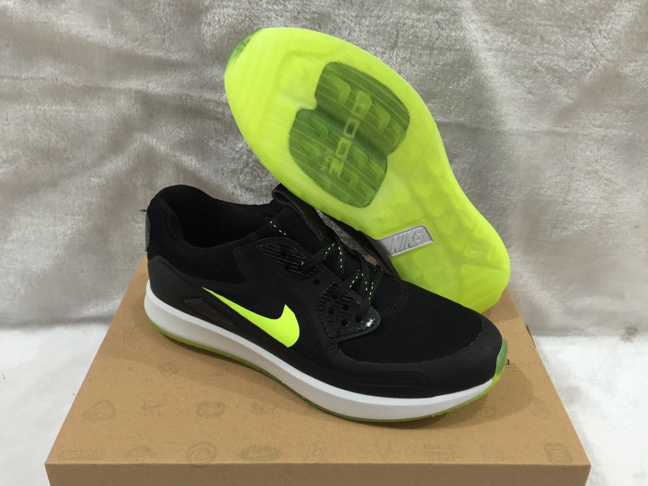 Nike Zoom 90 IT Black Fluorscent Green Shoes - Click Image to Close