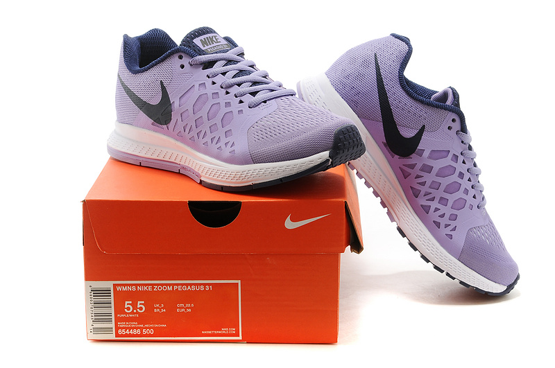 Nike Zoom Pegasus 31 Light Purple Black Sport Shoes For Women