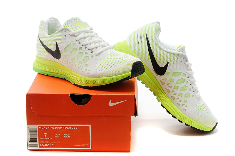 Nike Zoom Pegasus 31 White Fluorscent Sport Shoes For Women - Click Image to Close