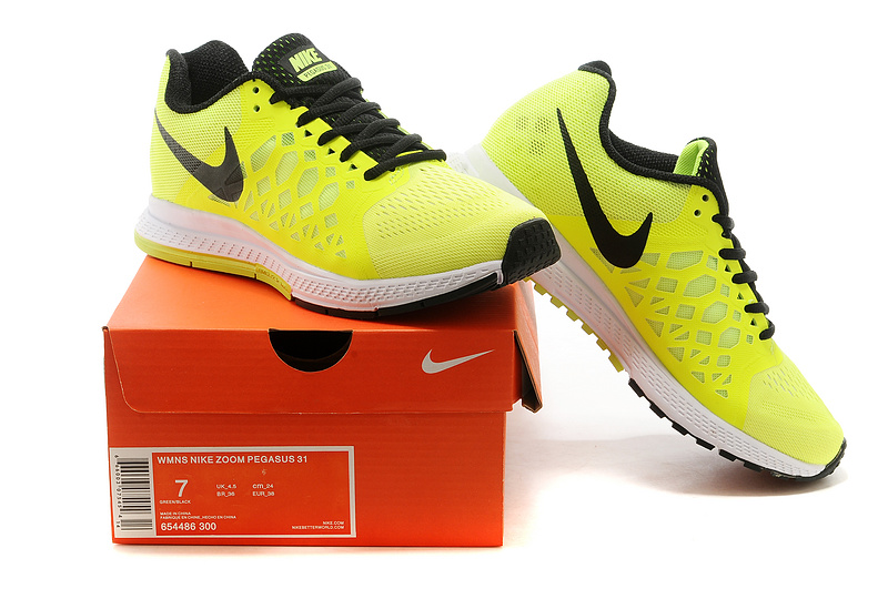 Nike Zoom Pegasus 31 Yellow Black Sport Shoes For Women