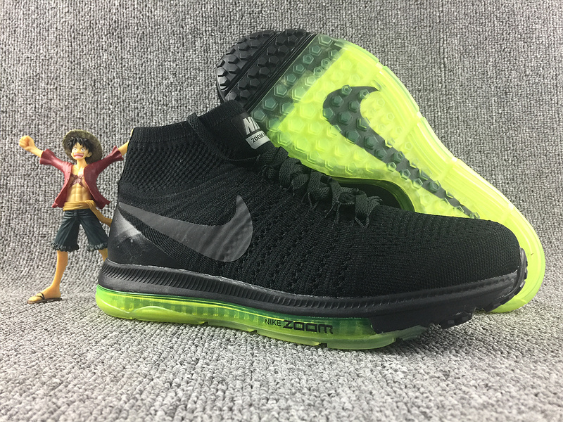 Nike Zoom Pegasusu All Out Flyknit Black Green Shoes