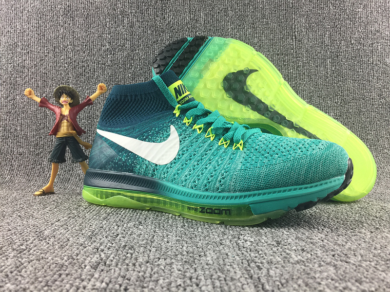 Nike Zoom Pegasusu All Out Flyknit Green Blue White Shoes