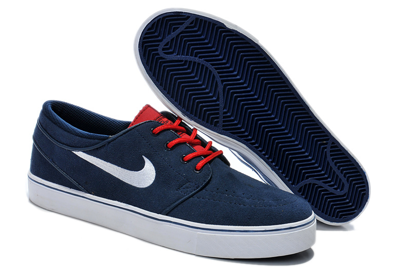 Nike Zoom Stefan Low Deep Blue White Red Shoes - Click Image to Close