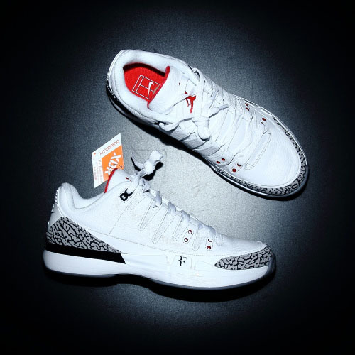 Nike Zoom Vapor AJ3 White Cement Grey Red Federer Tennis Shoes