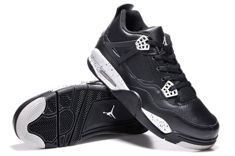 Online For Sale Nike Air Jordan 4 Oreo Black Leather White Speckle 2015