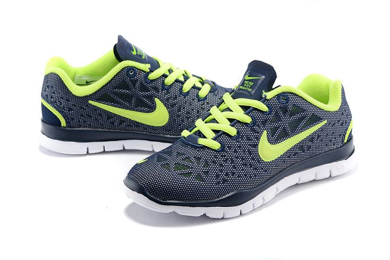 Child Nike Free Run 5.0 Blue Fluorscent Green Shoes - Click Image to Close