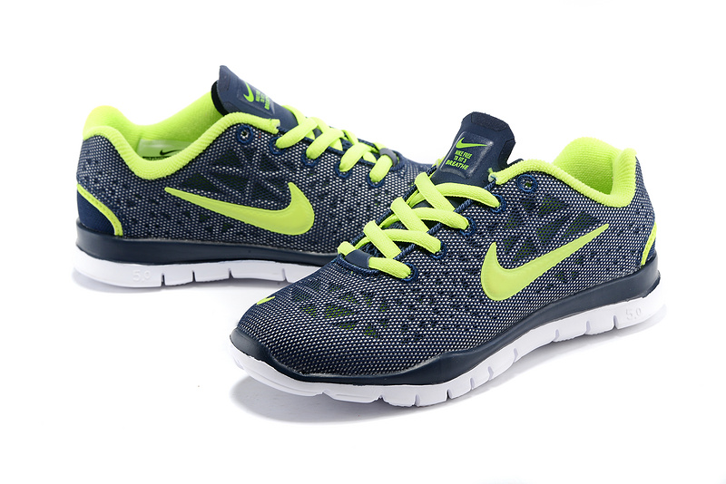 Women Nike Free 5.0 Blue Fluorscent Green Shoes