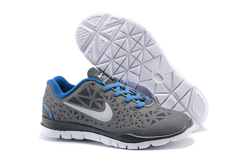 Child Nike Free Run 5.0 Grey Blue Shoes