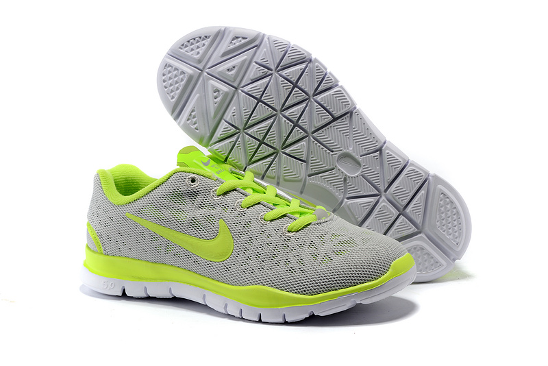 Child Nike Free Run 5.0 Grey Fluorscent Green Shoes - Click Image to Close