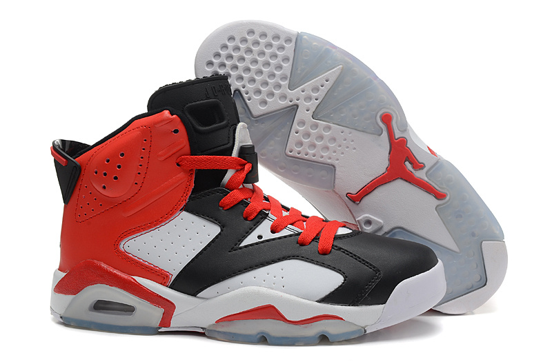Sale Cheap Air Jordan 6 Retro Black White Red For Mens Online - Click Image to Close