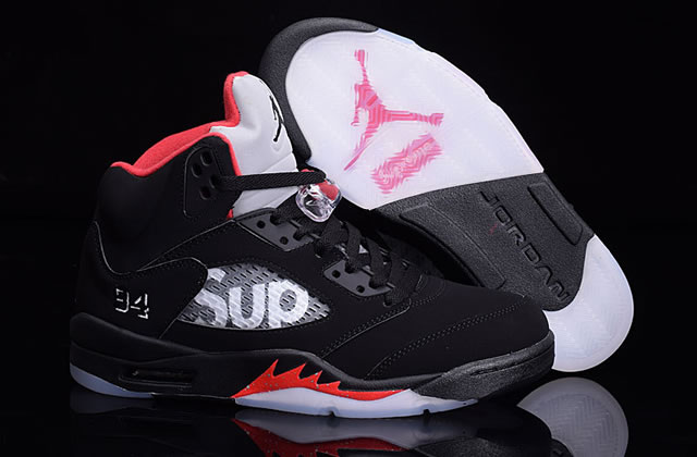 Supreme x Air Jordan 5 Sup Black