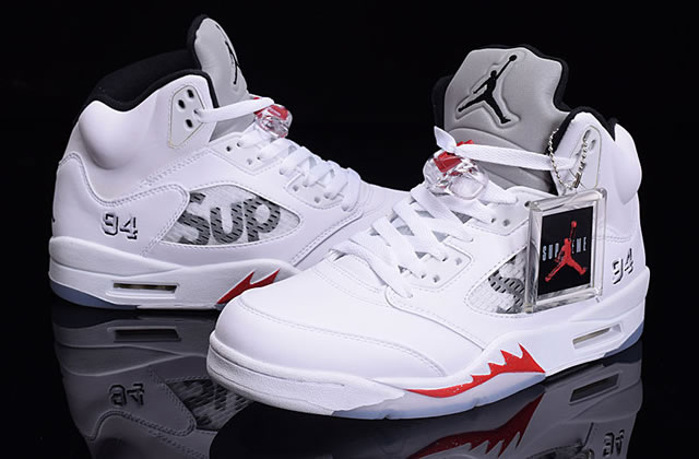 Supreme x Air Jordan 5 Sup White