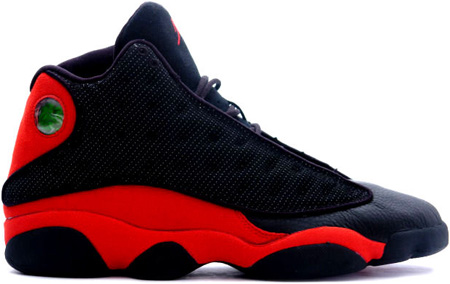 Women Air Jordan 13 Black Varsity Red White