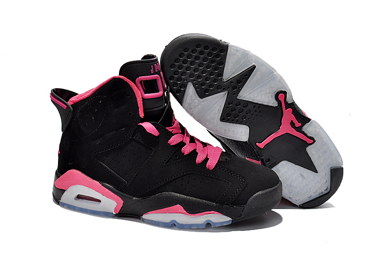 Women Air Jordan 6 Black Pink - Click Image to Close