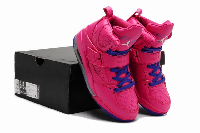 Women Air Jordan Flight 45 High Pink Blue - Click Image to Close