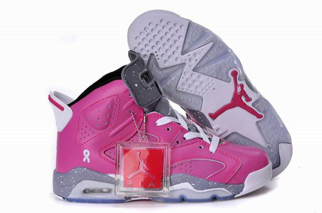 Women Air Jordan Pink Grey White - Click Image to Close