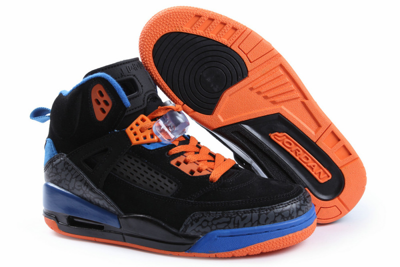 Women Air Jordan Spizike Fluff Black Orange Blue