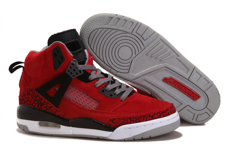 Women Air Jordan Spizike Fluff Red Black - Click Image to Close