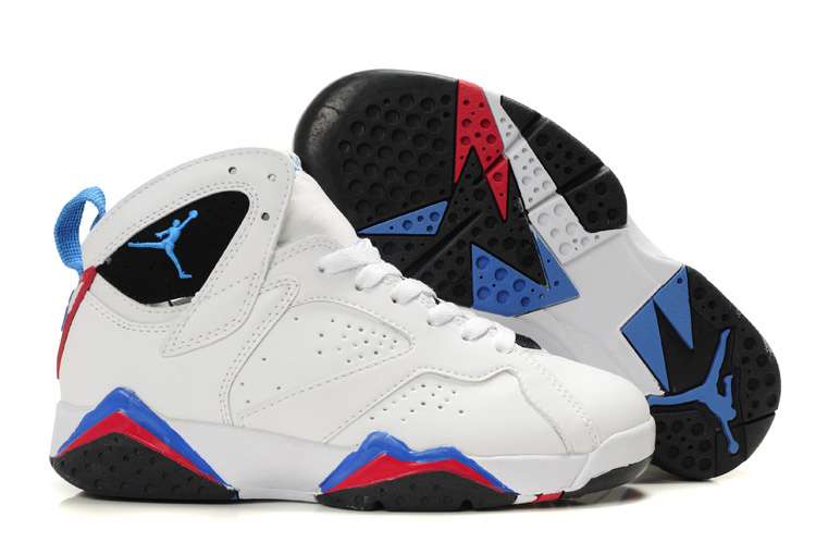 Women Jordan Shoes 7 White Blue Black Red - Click Image to Close