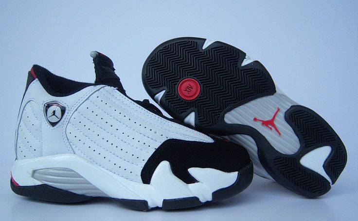 Women Jordans 14 White Black Varsity Red - Click Image to Close