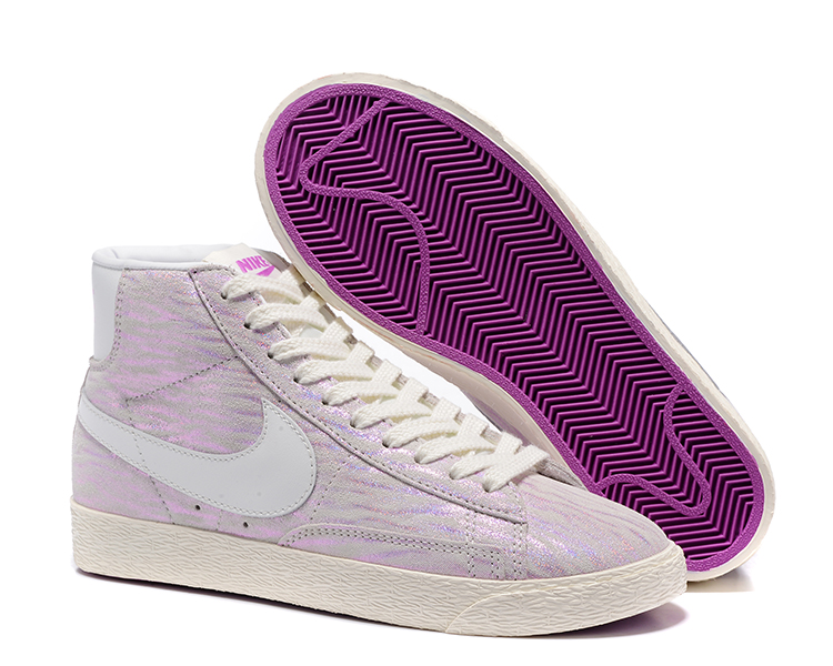 Women New Nike Blazer High Light Pink White Shoes - Click Image to Close