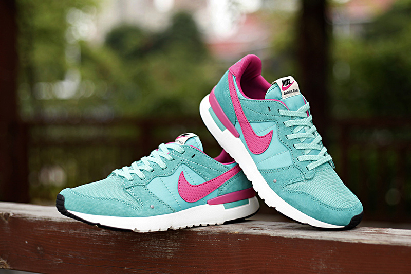 Women Nike 2015 Archive Light Green Pink Shoes - Click Image to Close